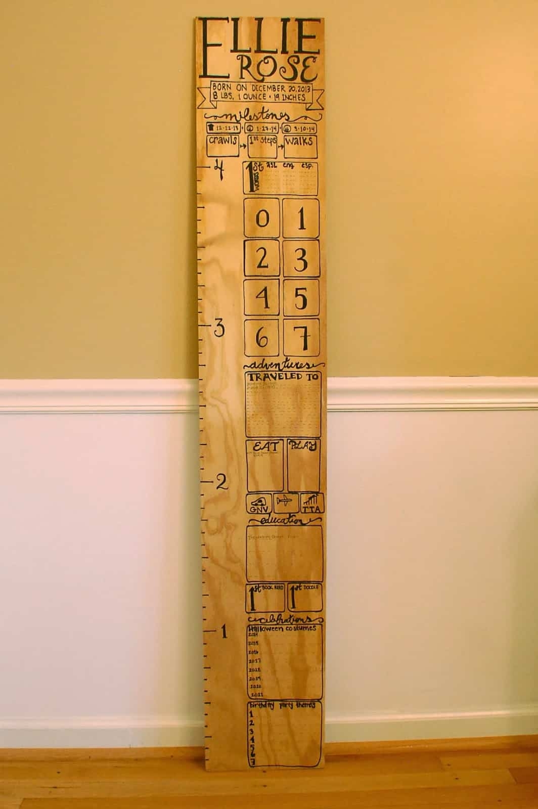 15 Great DIY Height Charts For Growing Kids