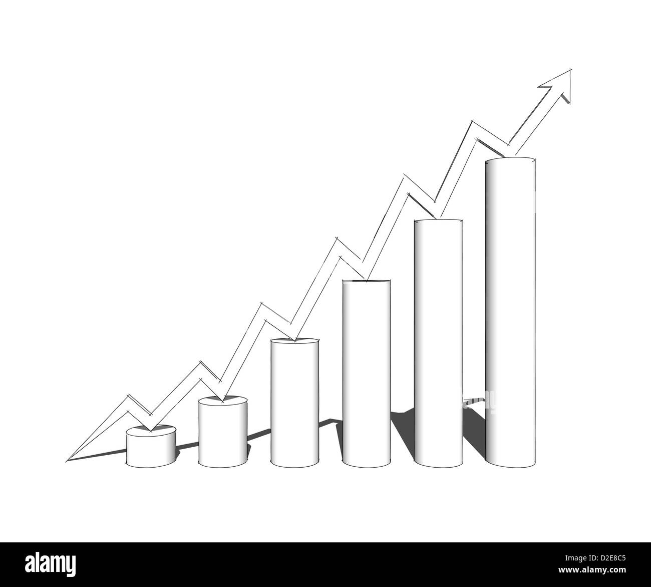 3d Bar Graph Black And White Stock Photos Images Alamy