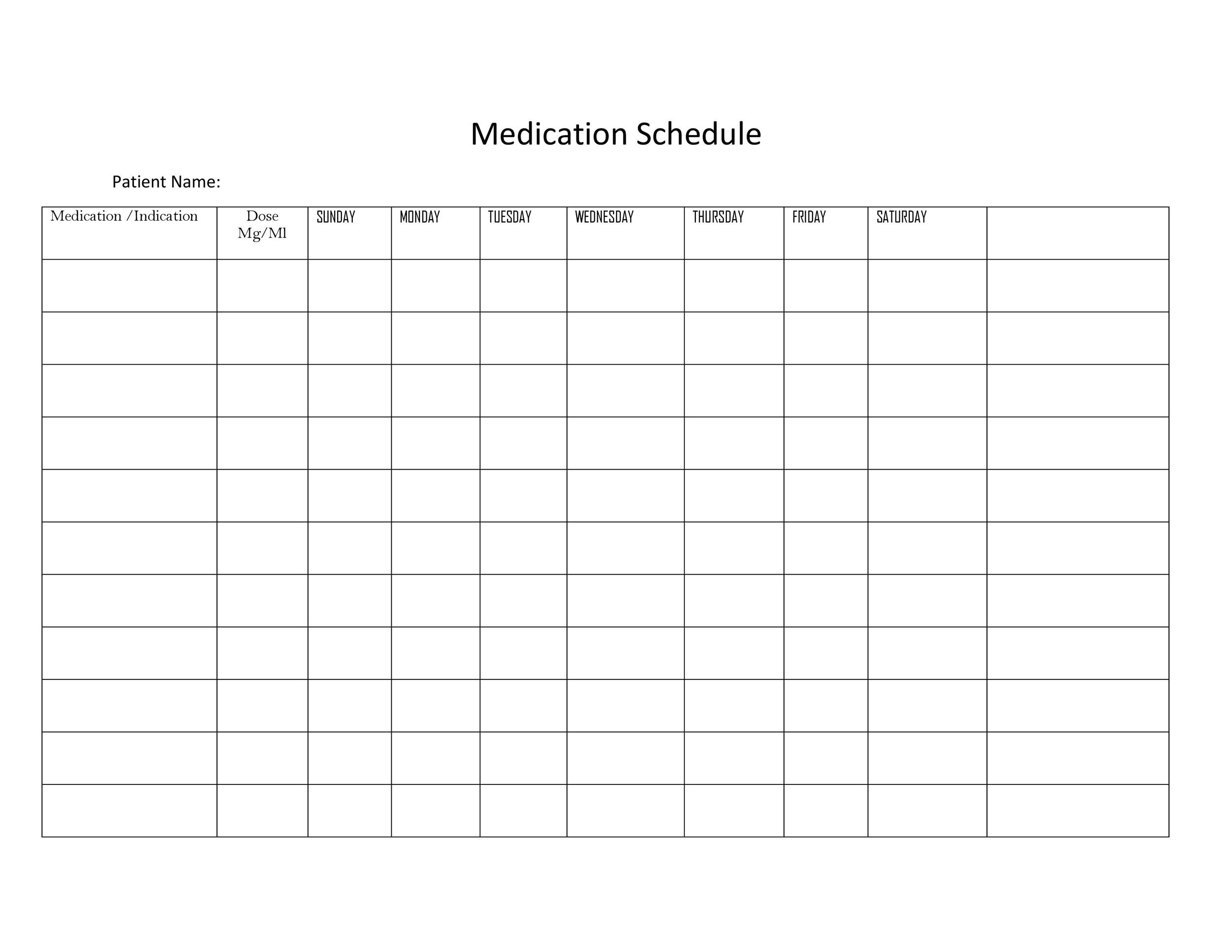 40 Great Medication Schedule Templates Medication Calendars 40 Great Medication Schedule Templates Medication Calendars