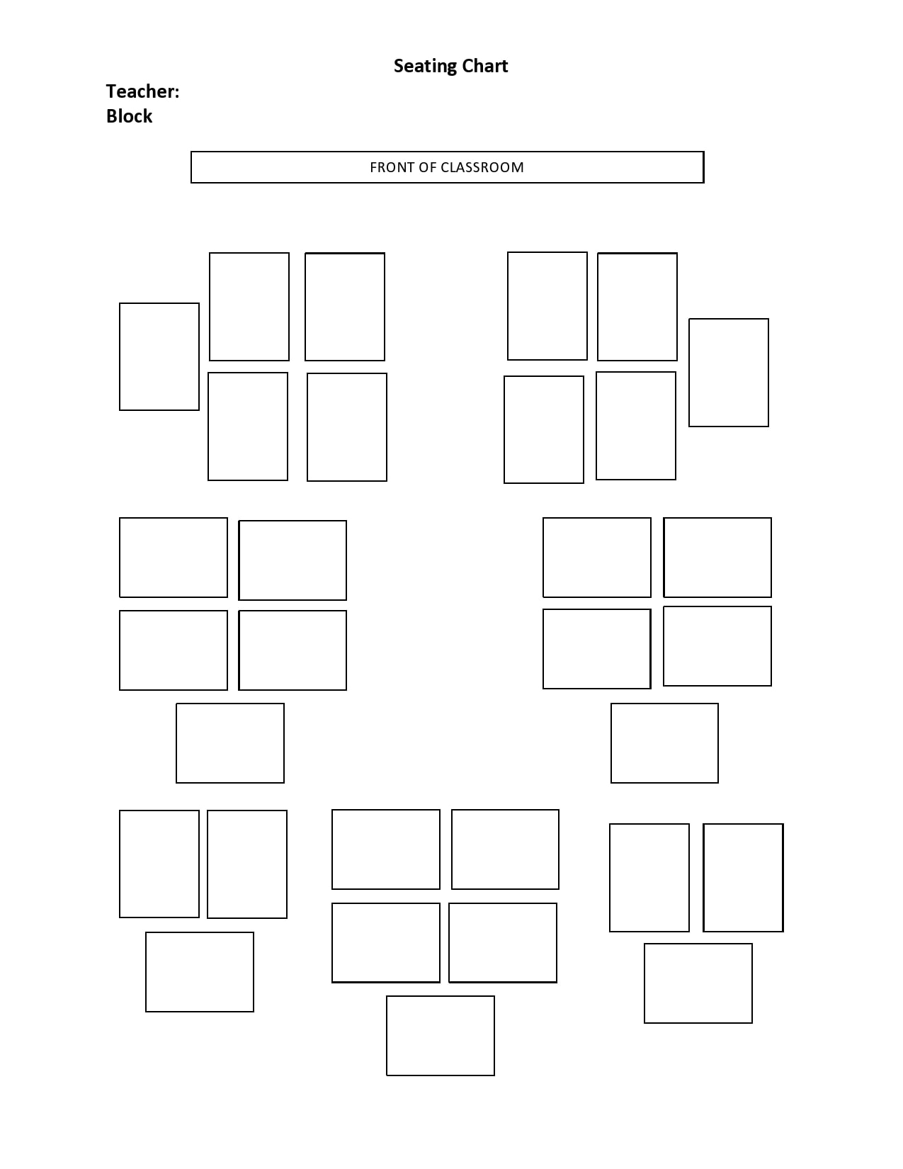 40 Perfect Classroom Seating Charts Map Templates
