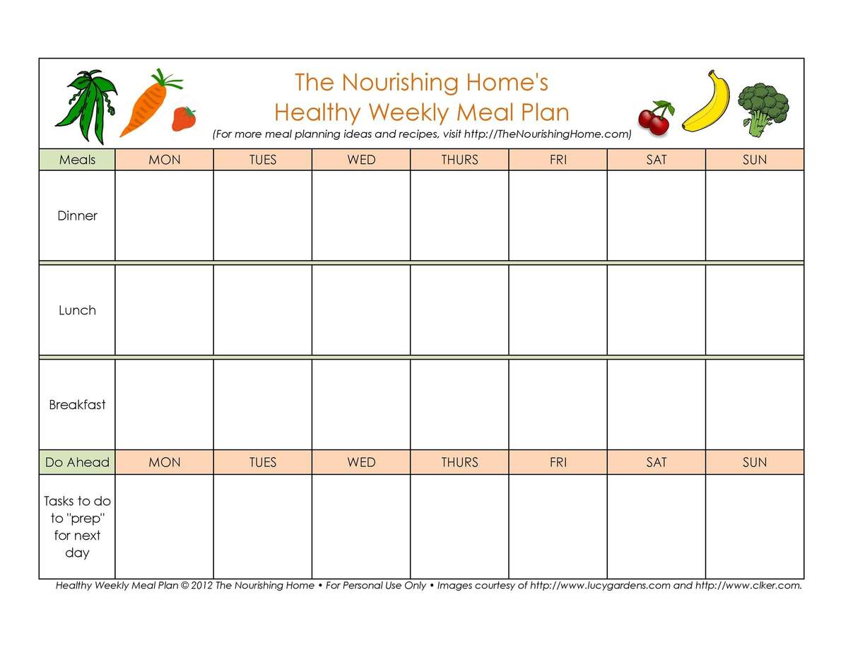 40 Weekly Meal Planning Templates TemplateLab