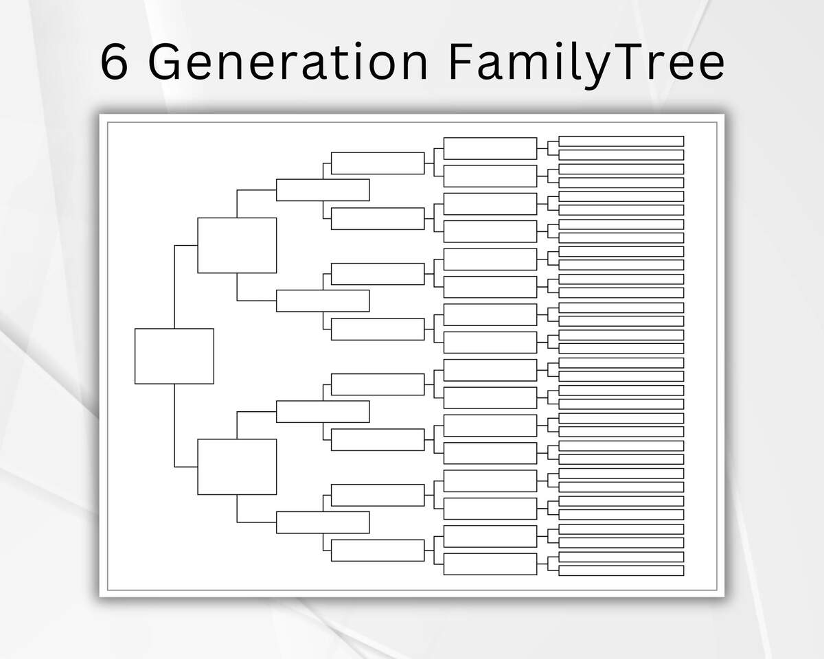 6 Generations Family Tree Chart Genealogy Pedigree Template Printable Ancestry Tree Family History Chart Instant Download PDF Etsy 6 Generations Family Tree Chart Genealogy Pedigree Template Printable Ancestry Tree Family History Chart Instant Download PDF Etsy