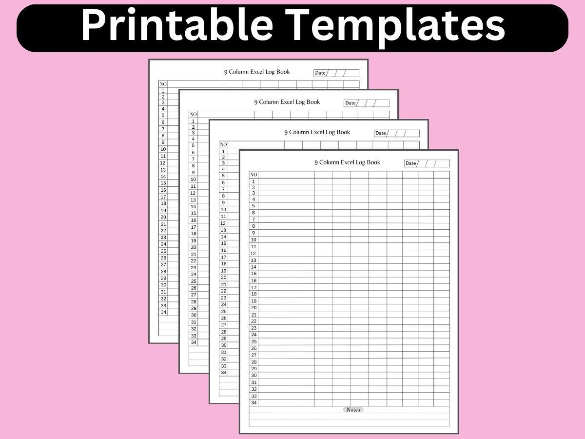 9 Columns Chart Template Etsy