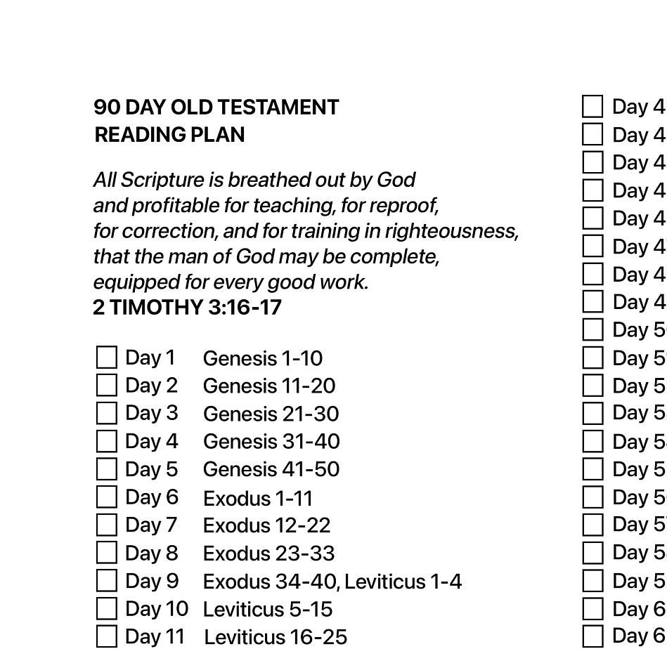 90 Day Bible Reading Plans Printable Etsy