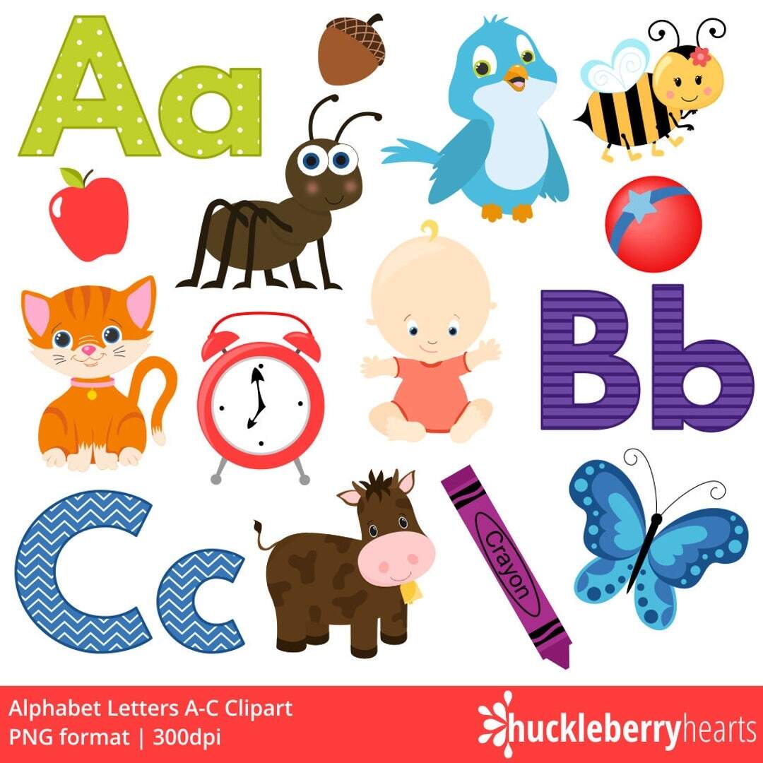 Alphabet Clipart ABC Clipart School Clipart Alphabet Letters Printable Commercial Use Etsy