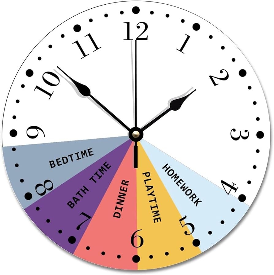 Amazon ArogGeld Daily Schedule Colors Wall Clock 10 Inch Nursery Kids Room Clocks Silent Round Wooden Battery Operated Decorative Hanging Clock For Home Decor Wedding Birthday Housewarming Gift Home Kitchen After School Routine Clock DIY For Beginners KiwiCo