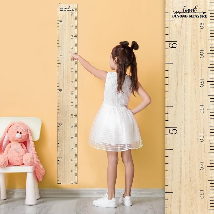 Amazon Eersida Growth Chart For Wall Kids Height Growth Chart Wooden Ruler Nursery Wall Decor Boys Girls Height Measurement Loved Beyond Measure For Room Hanging Decor Classic Style Baby