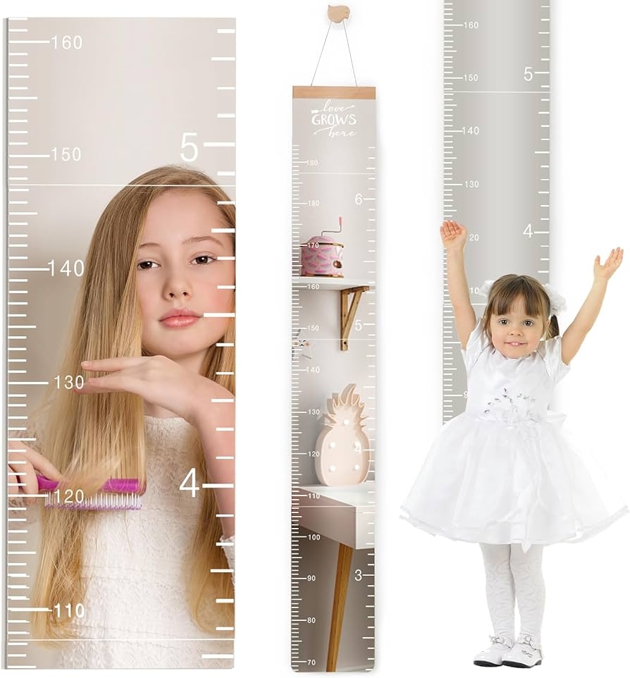 Amazon Growth Chart For Wall Mirror Height Chart With Hook Stickers Acrylic Removable Measure Wall Ruler Montessori Room Wall Decor For Baby Kids Toddlers Baby