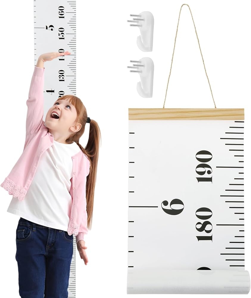 Amazon Muyoka Baby Growth Height Chart Canvas Hanging Growth Chart Ruler For Kids Boys Girls Portable Baby Height Growth Chart For Kids Wall Decor 195 20cm White Baby