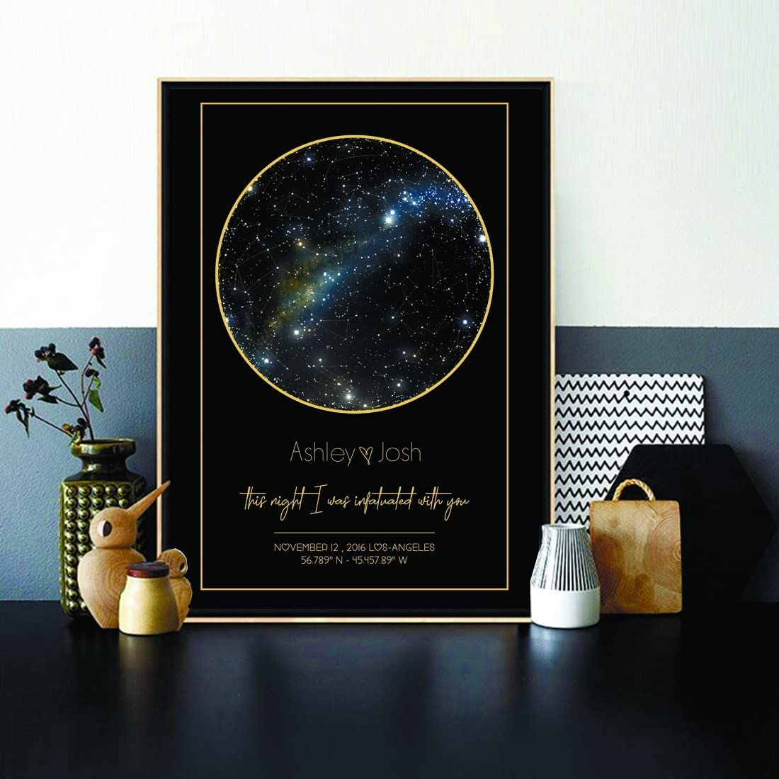Amazon Personalized Star Map Print Custom Constellation Poster Chart Night Sky Wall Art Special Occasion Gift Wedding Anniversary Decor 8ts Home Kitchen
