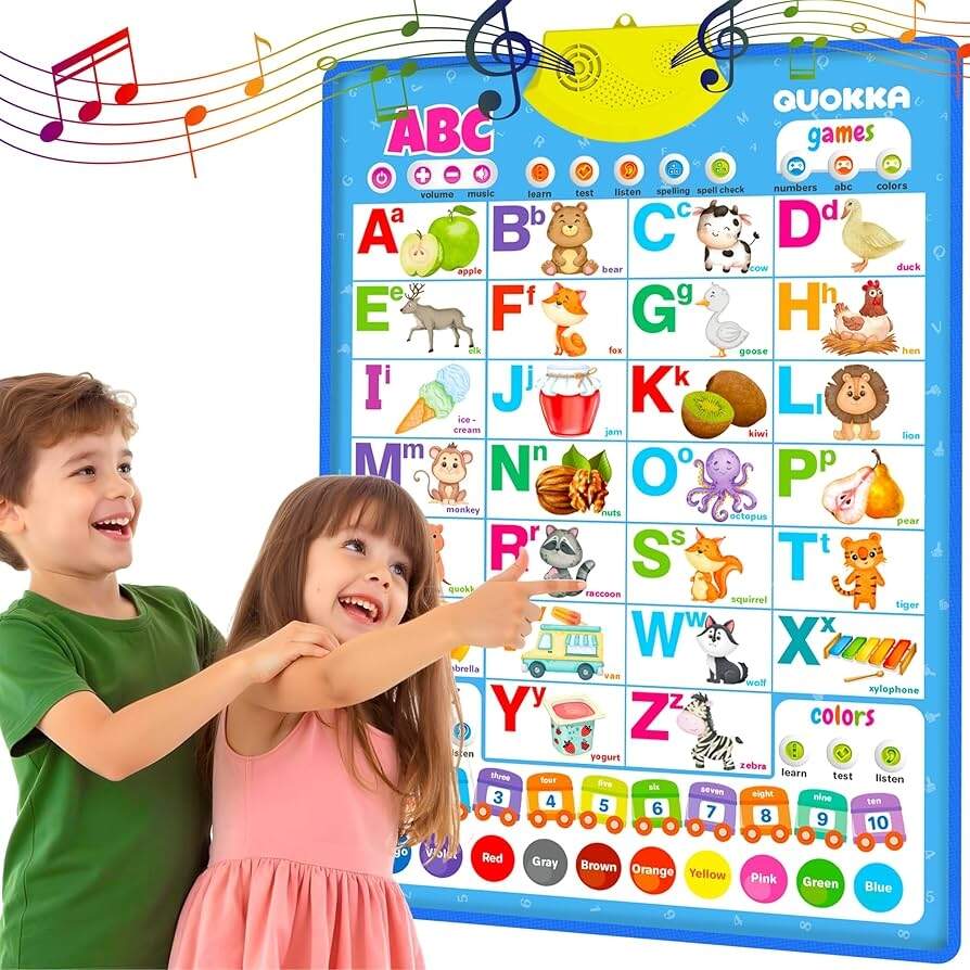 Amazon QUOKKA Educational Toys For Kids 5 7 Year Old Vertical ABC Learning Wall Chart For Toddlers Age 3 4 6 Interactive Speech Therapy Poster Boy Girl Autism Puzzle Game 8 10 12 Toys Games