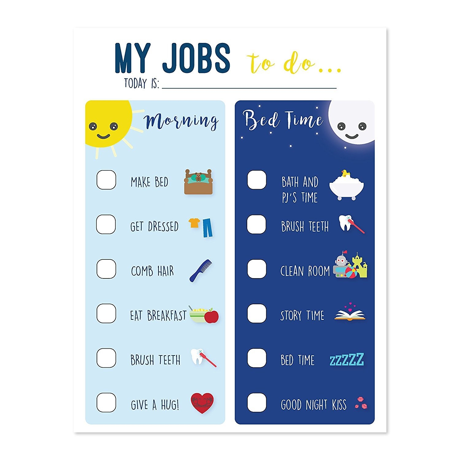 Amazon Routine Chart For Kids Chart For Morning And Bedtime Responsibility Chart Home And Teaching Resource Skills Development For Kids Behavior Chart For Kids Morning And Evening Routine Toys