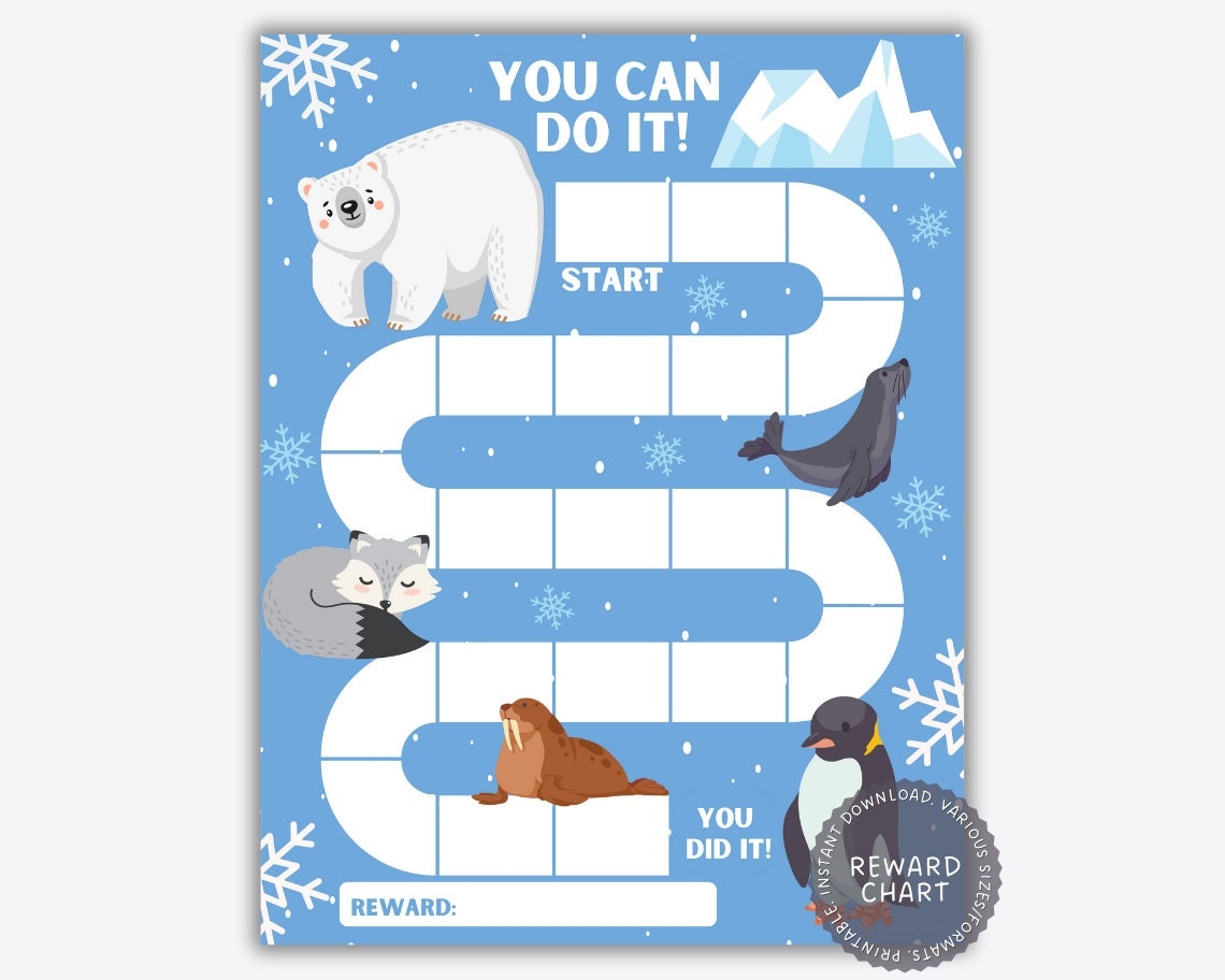 Arctic Animals Reward Chart Winter Classroom Theme Digital Download Etsy