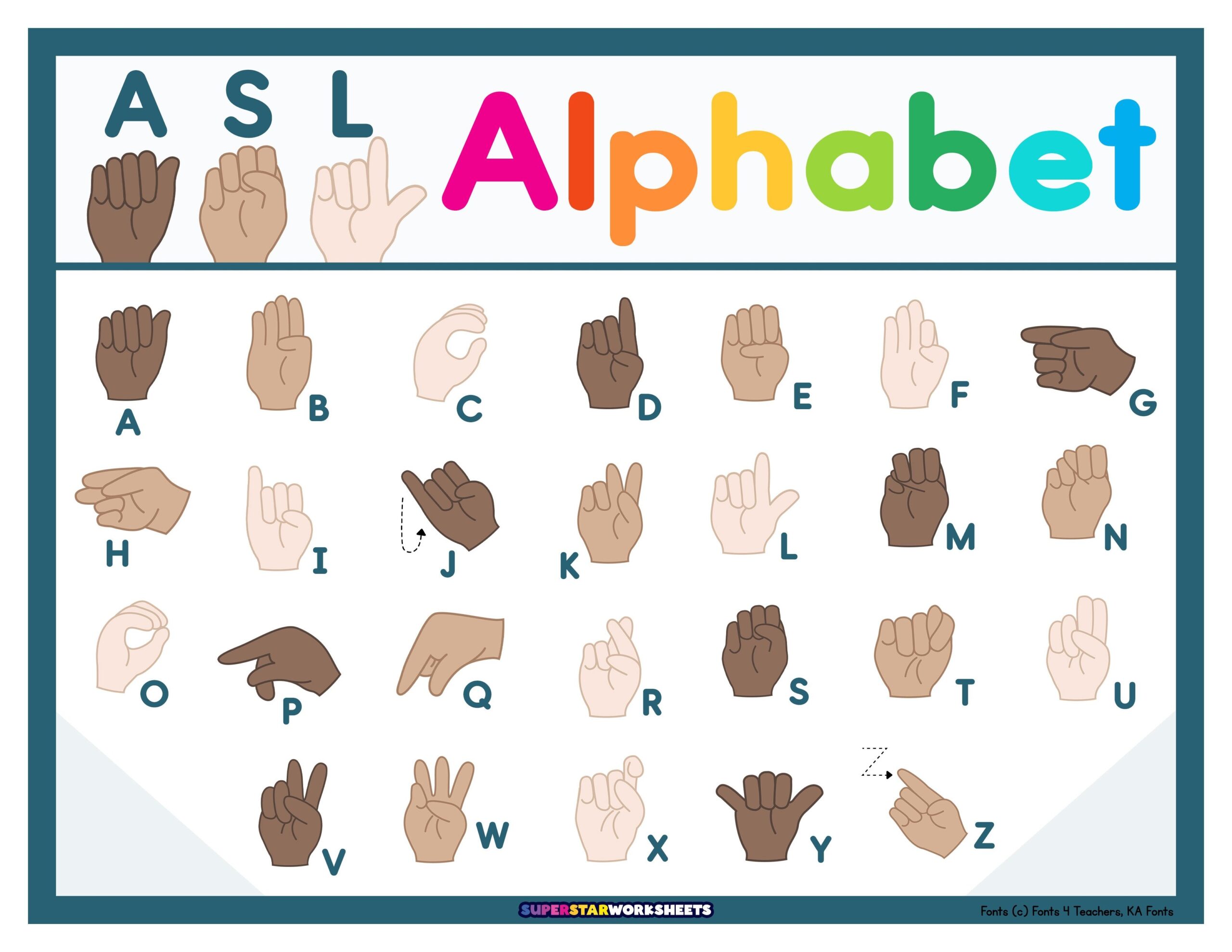 Sign Language Alphabet Printable Printable Party Favors