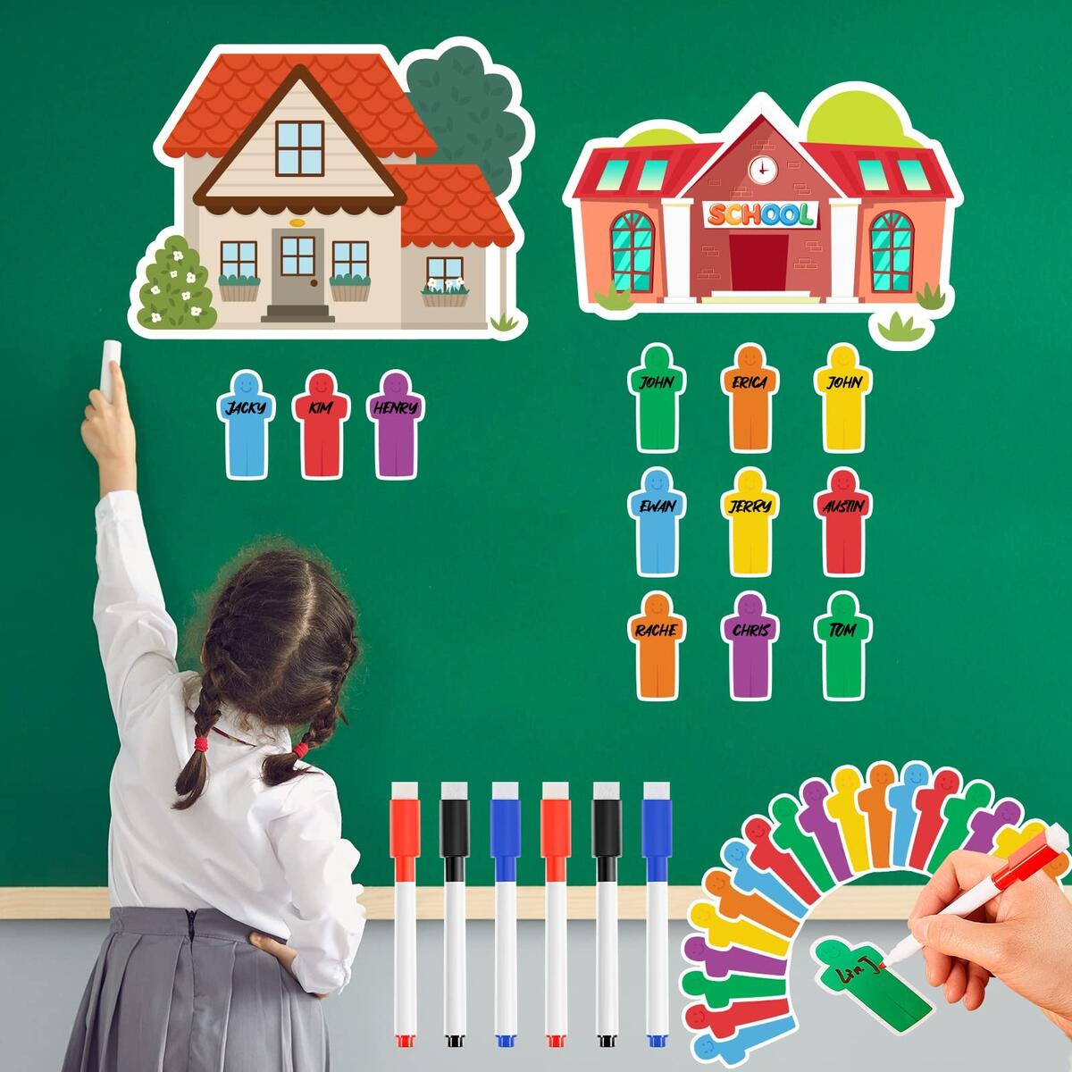 Attendance Pocket Chart For Classroom Attendance Chart Helping Hands Pocket Chart With Dry Erase Markers For Classroom Management Organization Daycare Homeschool Preschool Supplies Teacher Accessories Amazon sg Office Products