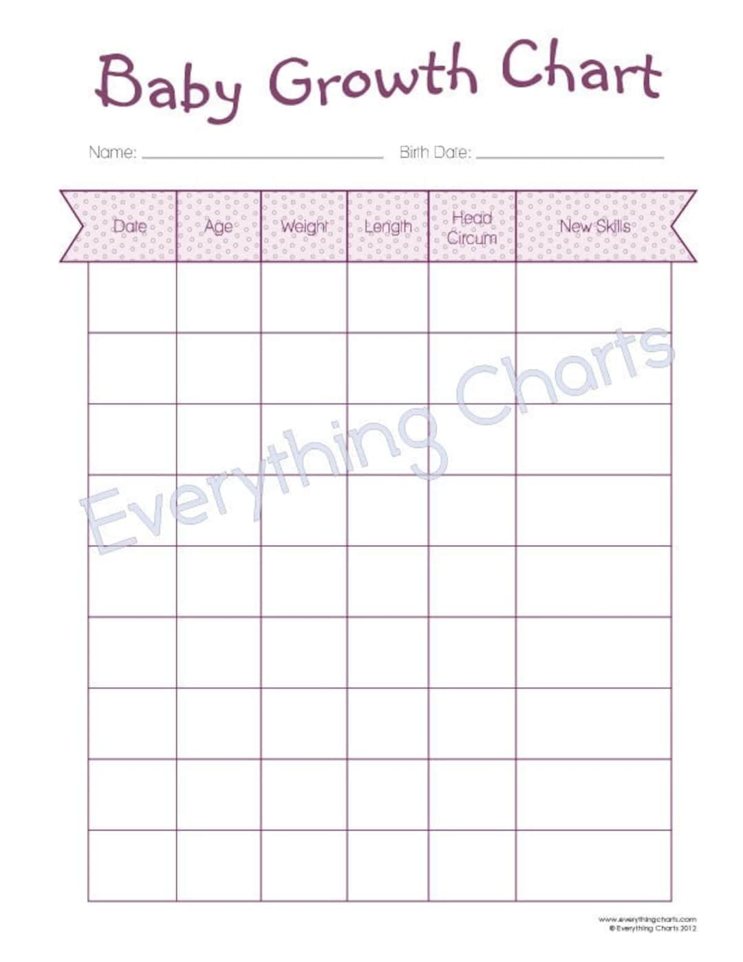 Baby Growth Chart In PDF Download Template