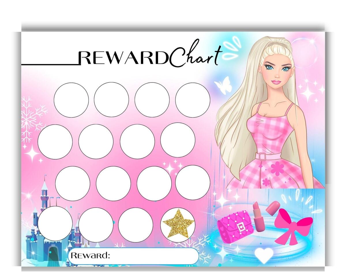 Barbie Reward Chart Etsy