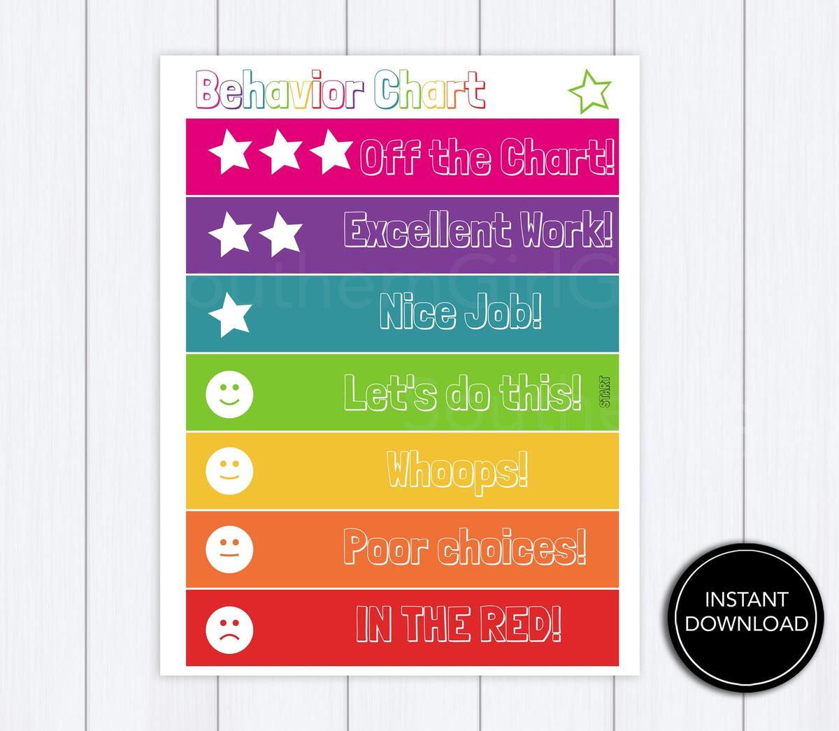 Behavior Chart Clothespin Printable Download behavior CLIP Chart Behavior Reward Clip Clothespin Chart For Kids Etsy Israel