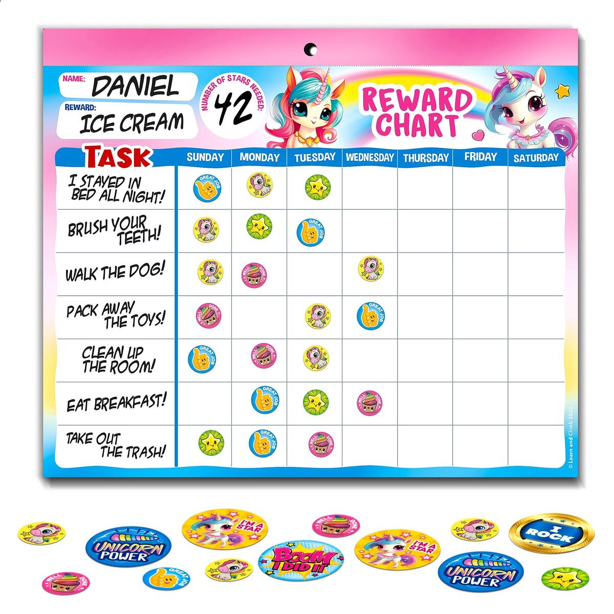 Behavior Reward Chart System Unicorn Pad With 26 Chore Charts For Kids 28 EBay