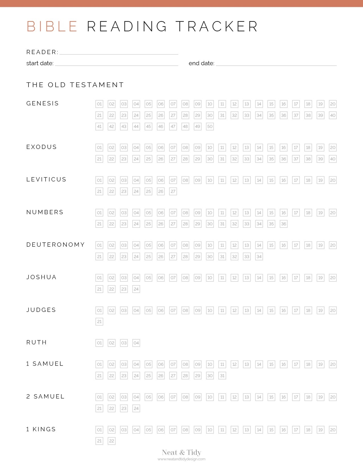 Bible Reading Tracker Free PDF Printable Rejoice About