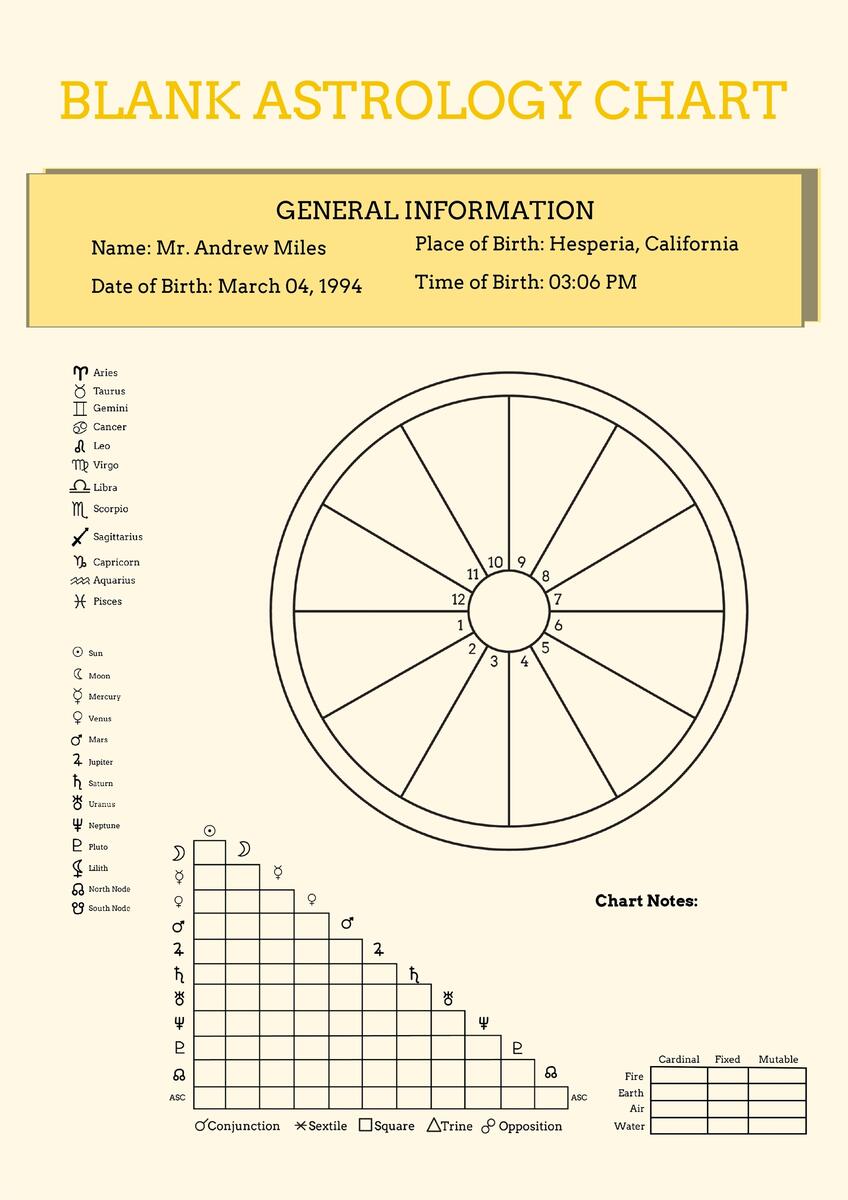 Blank Astrology Chart Template In Illustrator PDF Download Template Blank Natal Chart Template