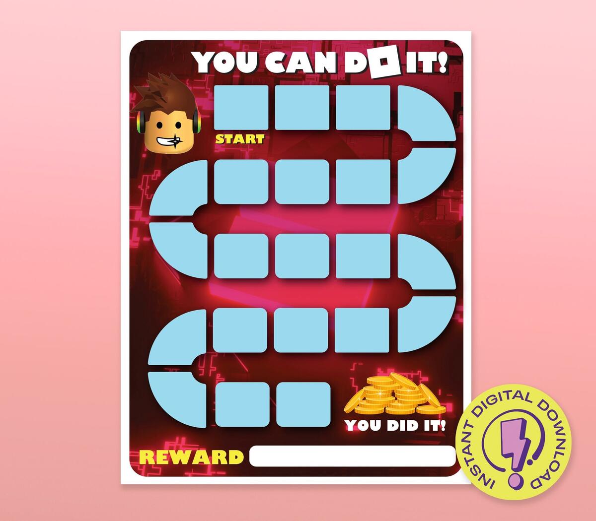 Blox Gamer Reward Chart Printable Gaming A4 Video Game Chore Chart Behavior Reward Tracker Reward Your Kids For Reaching Their Goal Etsy UK
