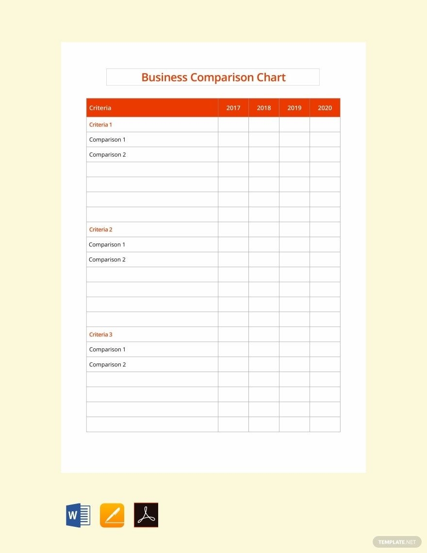 Business Comparison Chart Template In Word Pages PDF Google Docs Download Template