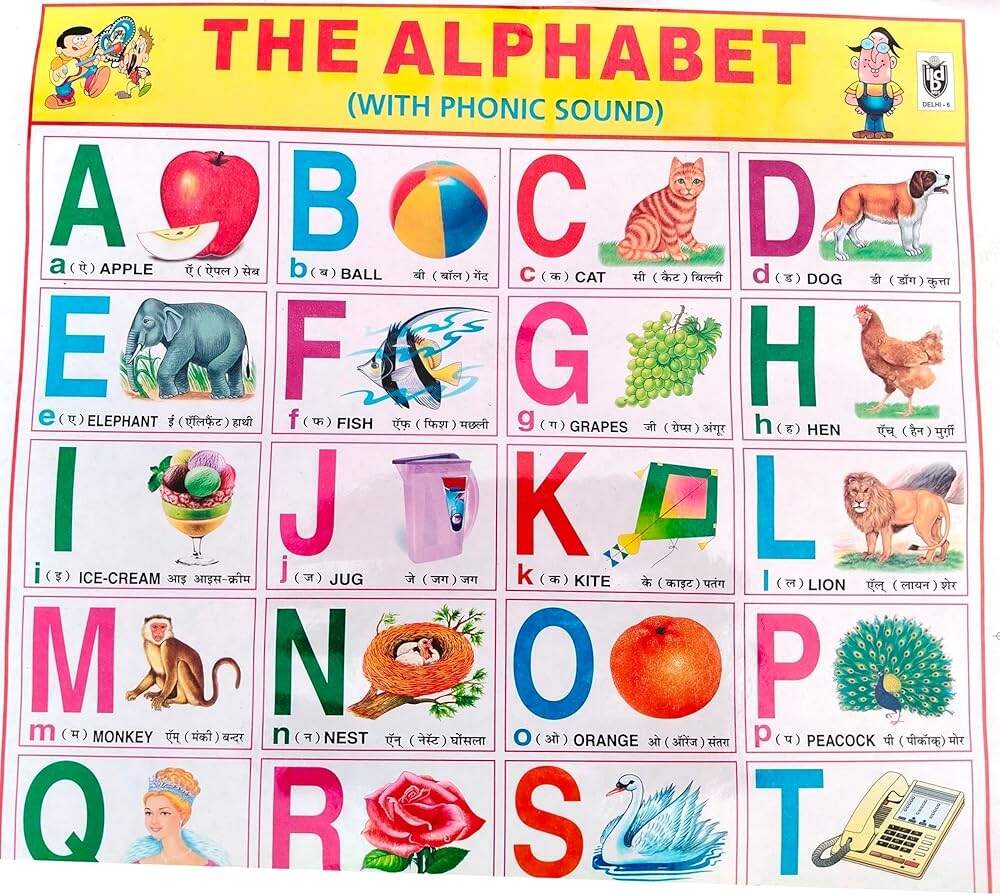 Buy ABCD English Alphabet Learning Chart For Kids With Beautiful Pictures Laminated And Multicolor A To Z Full Details Wall Chart APA PUBLICATIONS Wall Chart APA PUBLICATIONS Book Online At Low Prices