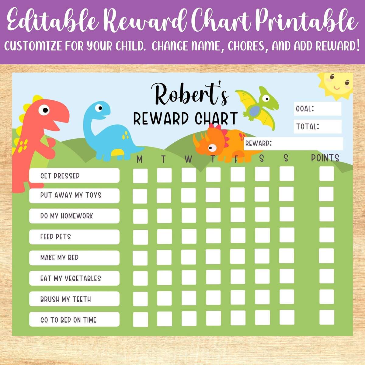 Chore Chart For Kids Printable Dinosaur Reward Behavior Responsibility Chart Editable Template Etsy Page 2 Free Customizable Chore Chart Templates To Print Canva