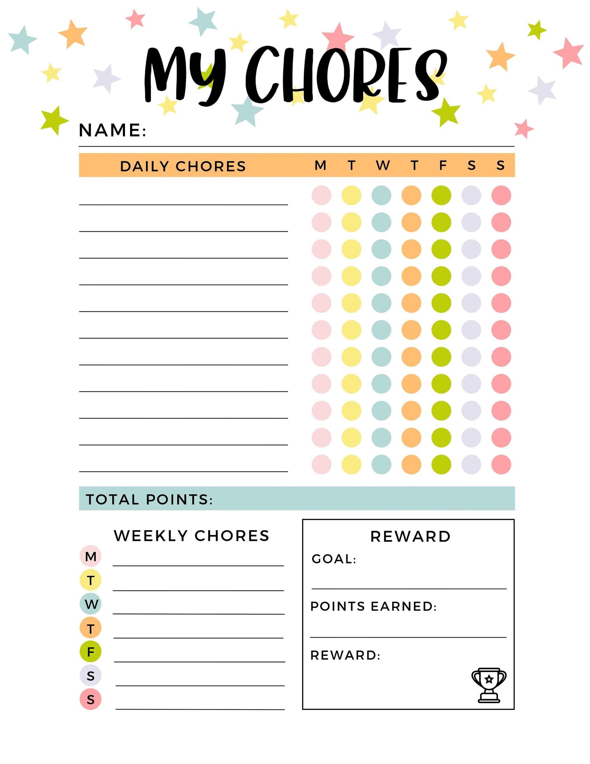 Chore Charts For Kids Chore Chart Printable Reward Chart Printable Reward Chart For Kids Kids Chore Chart Printable Chore Chart Etsy Hong Kong