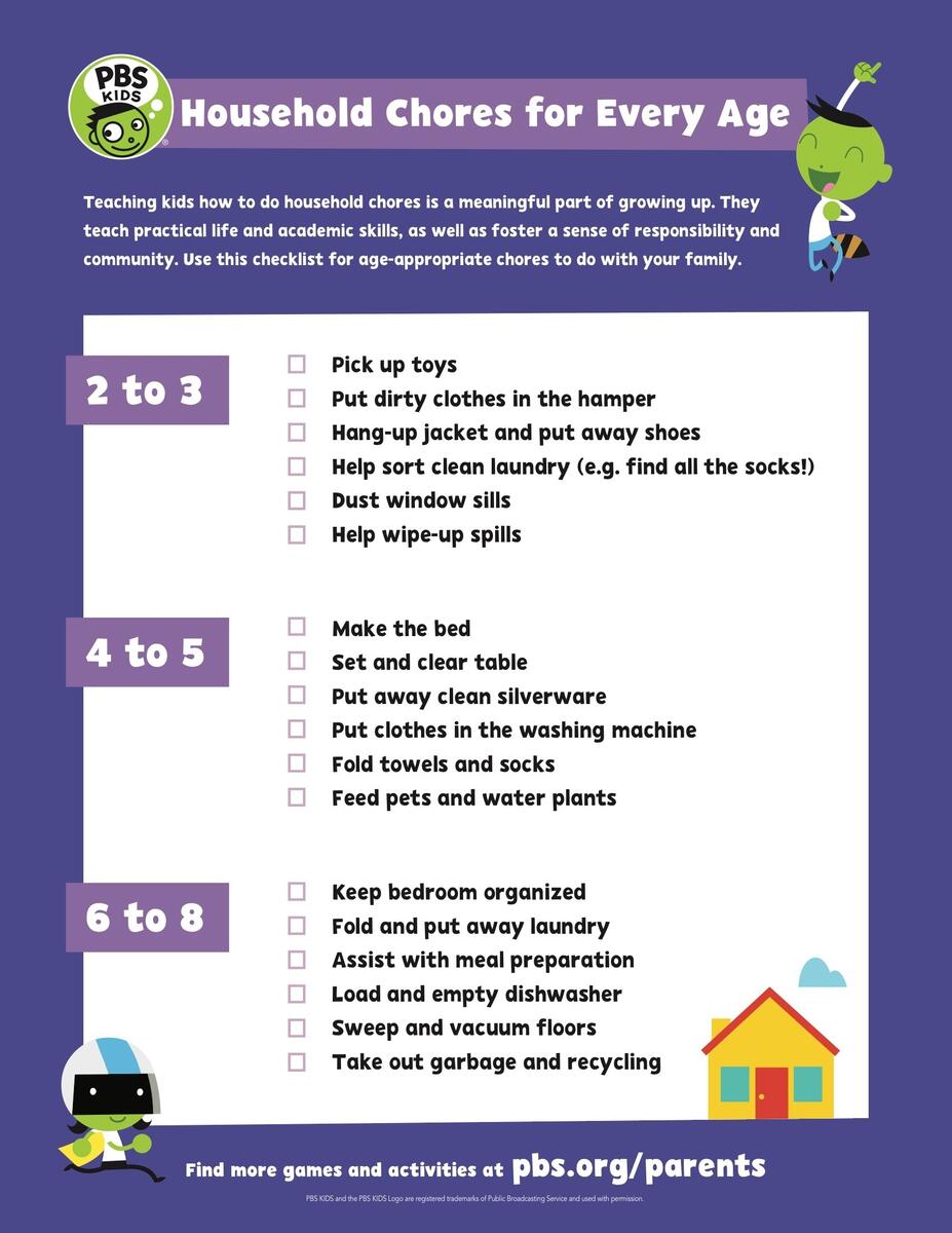 Chore Ideas For Kids Ages 2 To 8 Parenting Tips Advice PBS KIDS For Parents