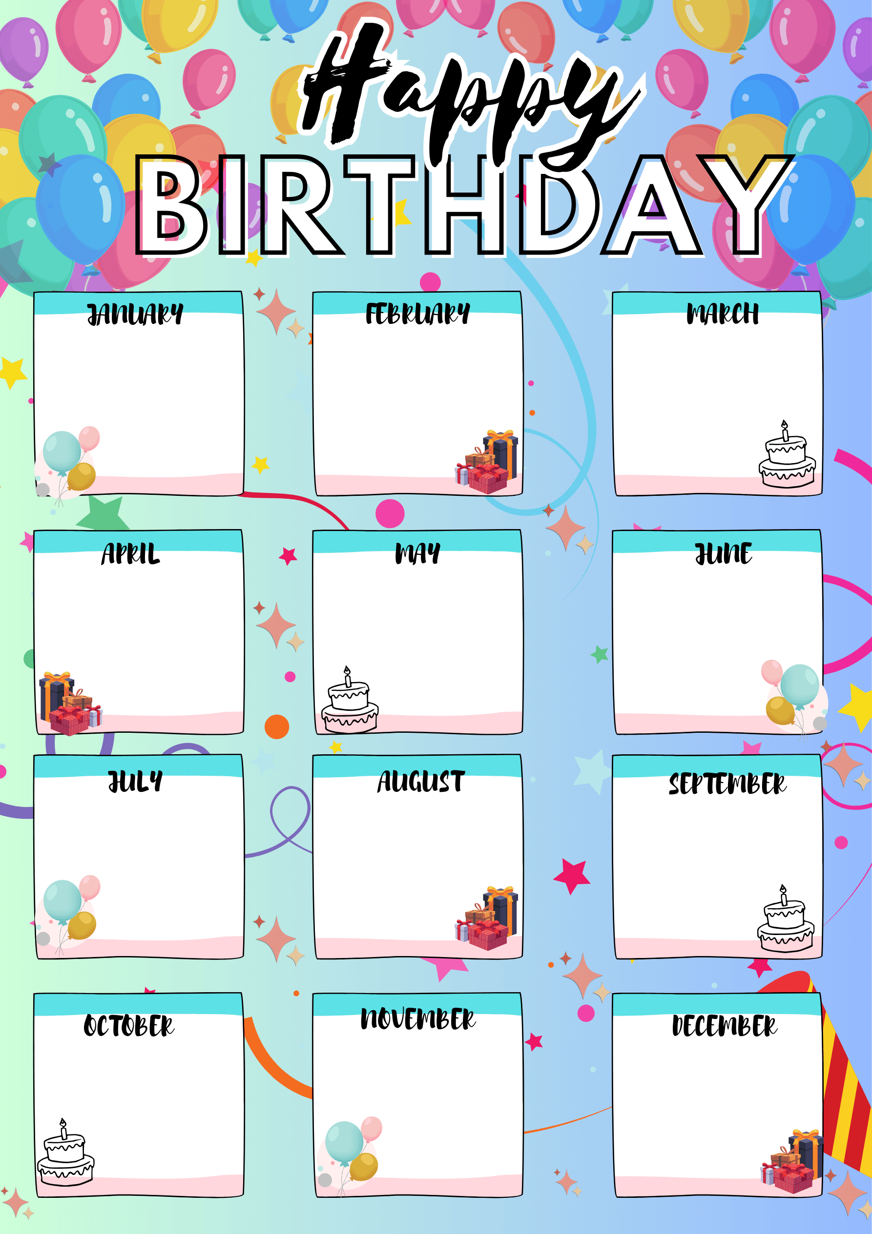 For Classroom Birthday 12 Free PDF Printables Printablee