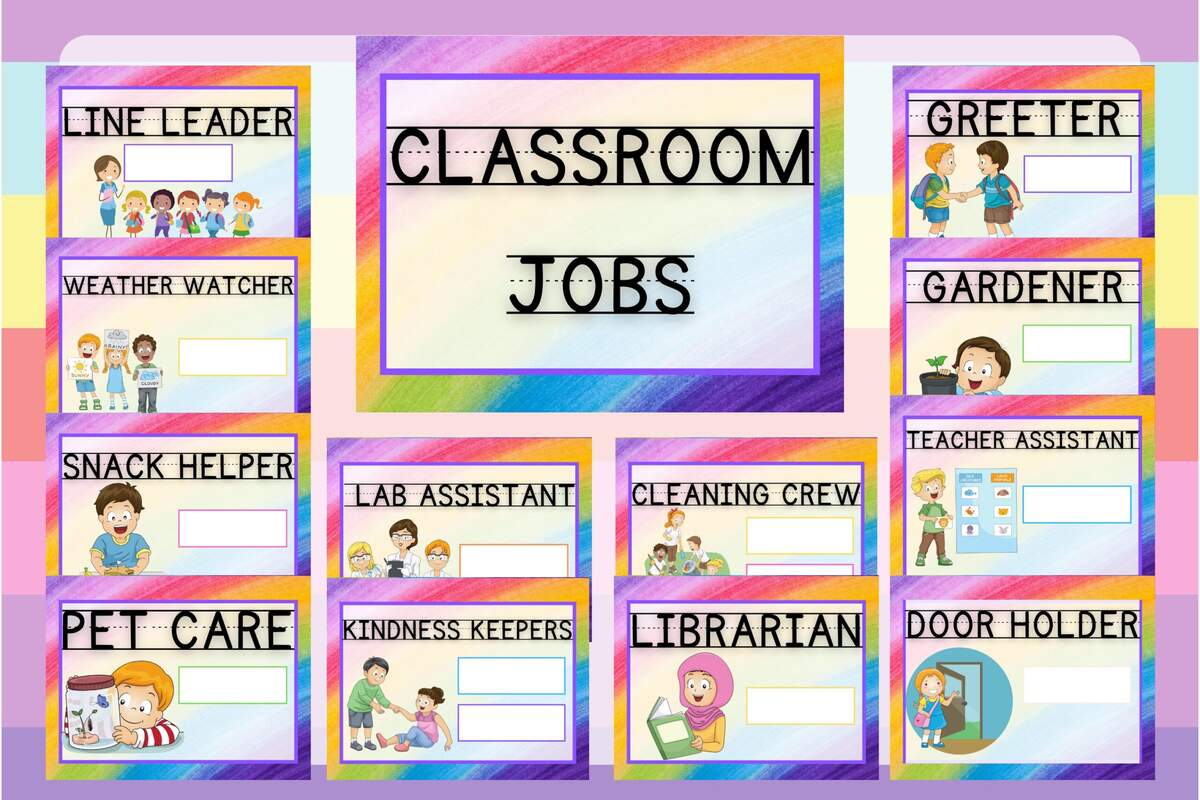 Classroom Job Chart For Your Home Daycare Childcare Preschool Or Classroom Instant Download And Print From Your Home Computer Etsy Hong Kong Editable Preschool Job Chart