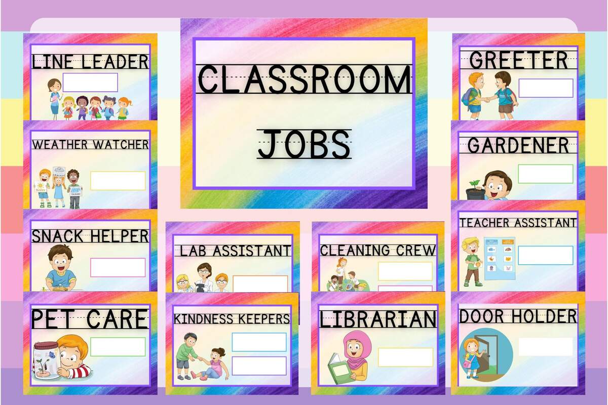 Classroom Job Chart For Your Home Daycare Childcare Preschool Or Classroom Instant Download And Print From Your Home Computer Etsy Norway
