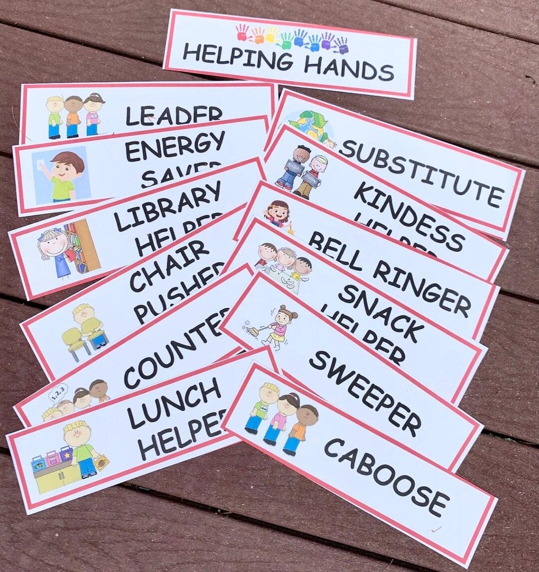 Classroom Jobs Helping Hands Set 1 Preschool Etsy