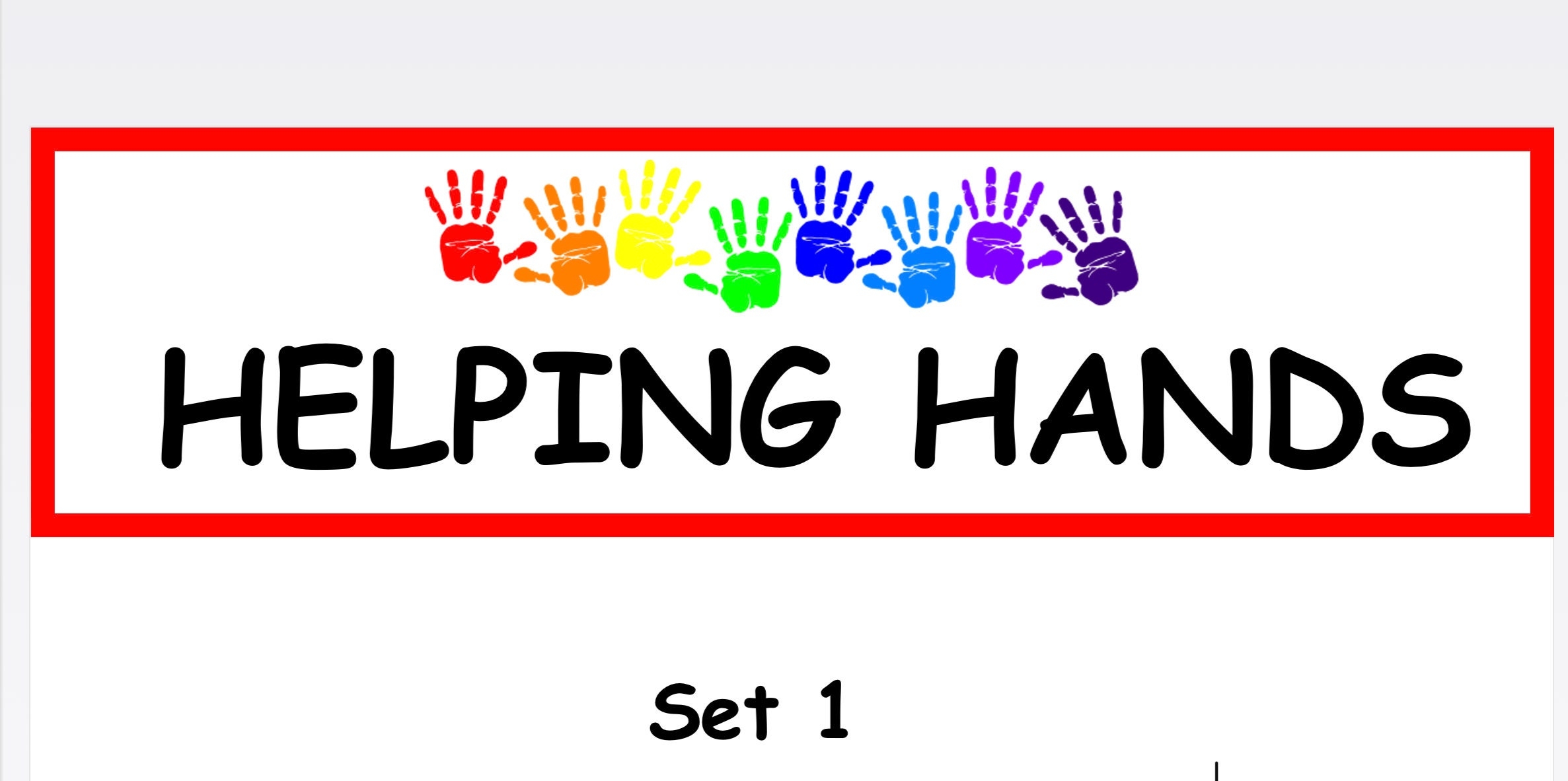 Classroom Jobs helping Hands Set 1 preschool Etsy