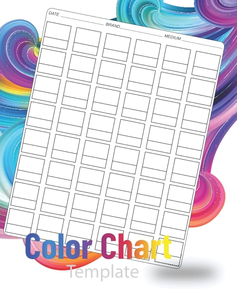 Color Chart Template 48 Color Swatch Page For Record 3600 Different Colors 100 Pages 8 5 X11 One Blank One Full Publishing Col Red Amazon Books