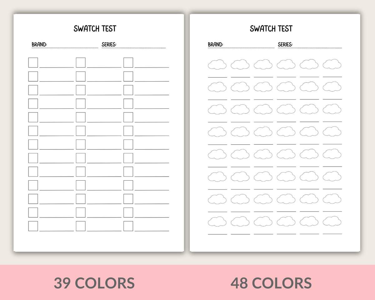 Color Swatch Chart Bundle Ink Marker Pencil Test Digital Download Etsy New Zealand