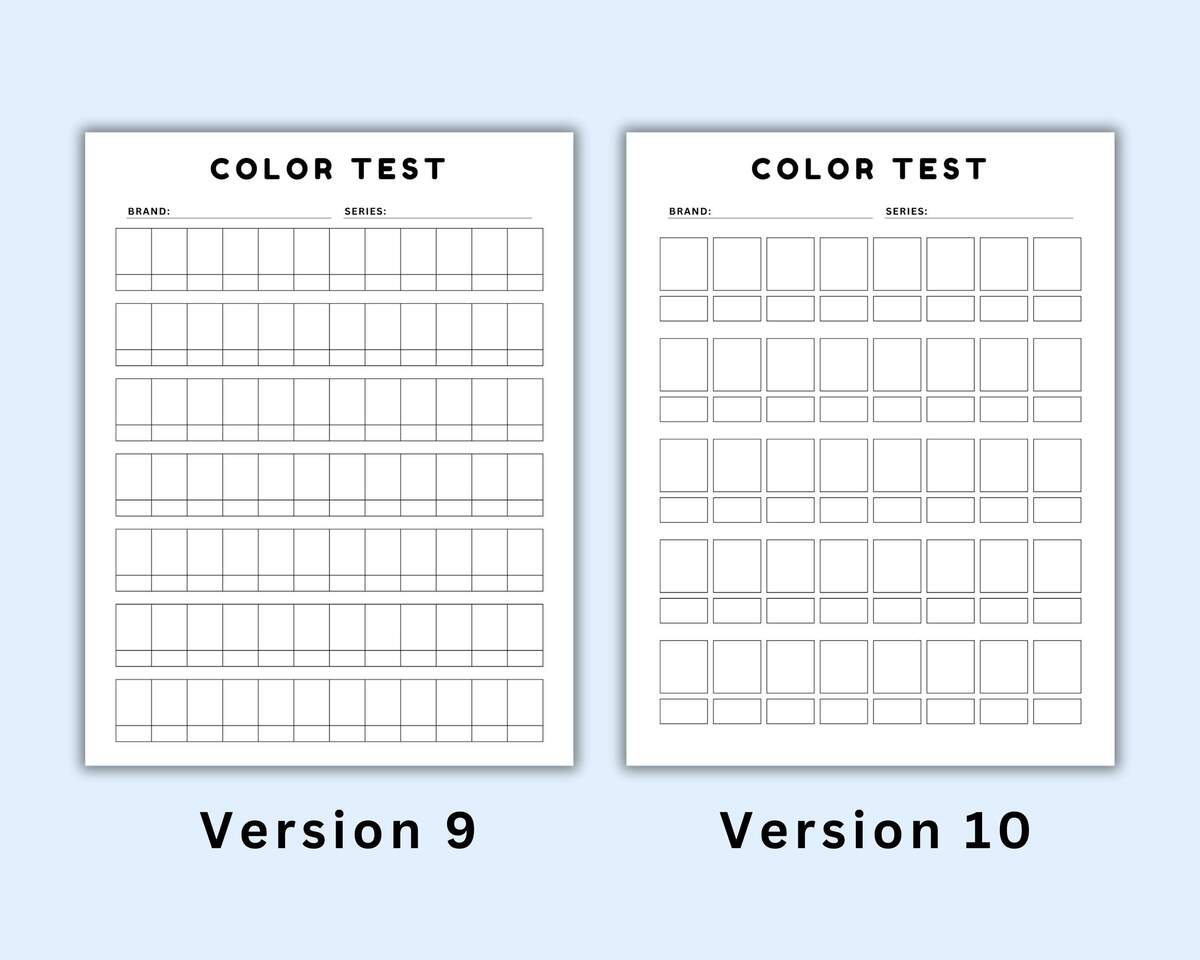 Color Test Printable Color Swatch Charts Swatch Test Paint Ink Sample Chart Art Supply Color Swatch Sheet Palette Testing PDF Etsy