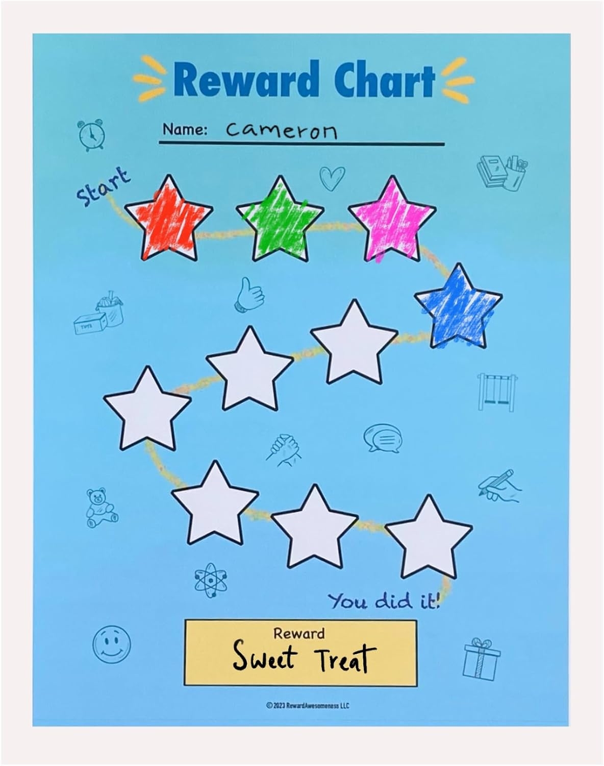 Color The Stars Reward Chart For Kids 10 Sheets Jamaica Ubuy
