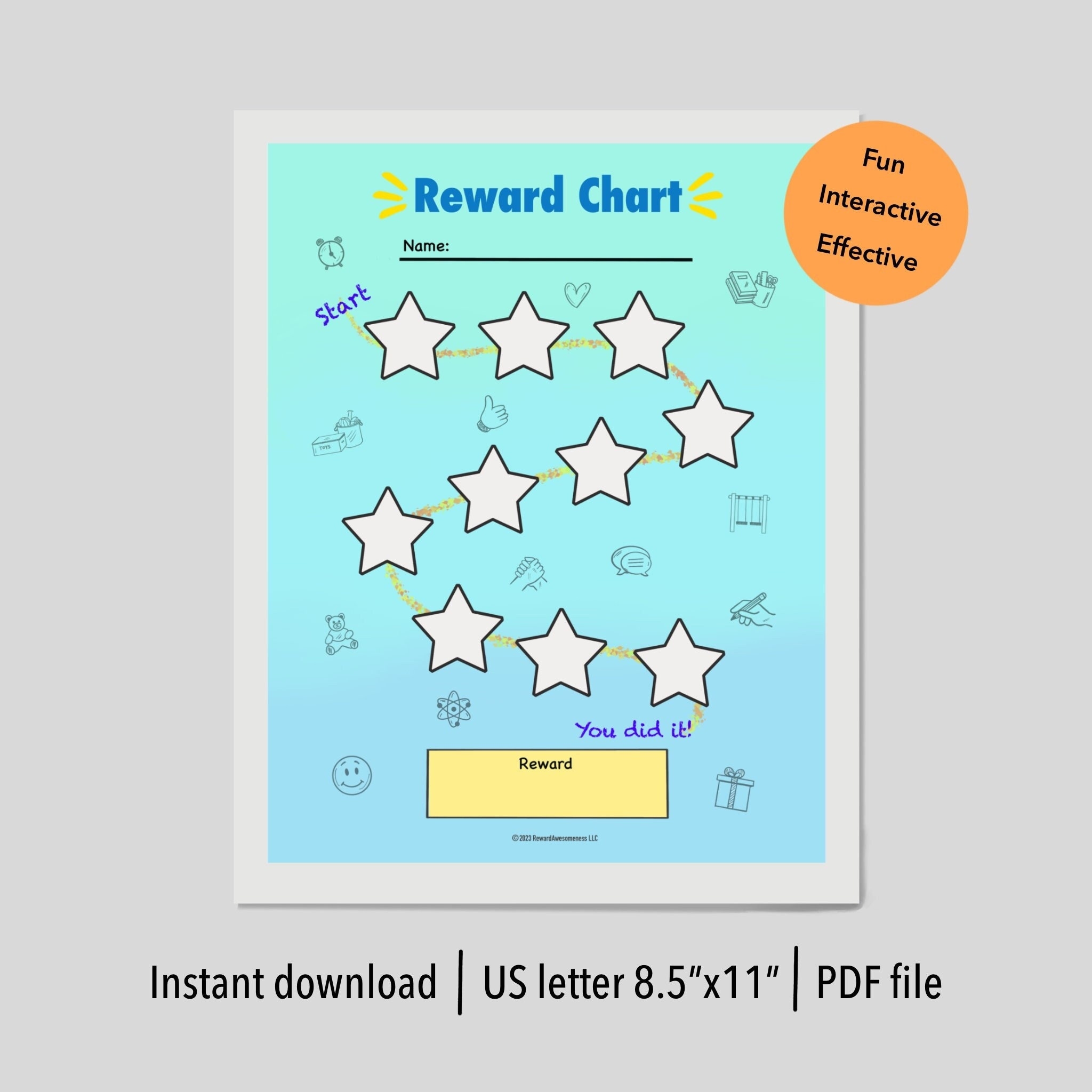 Colour Your Own Children S Reward Chart Unicorns Theme Download Print And Colour Etsy