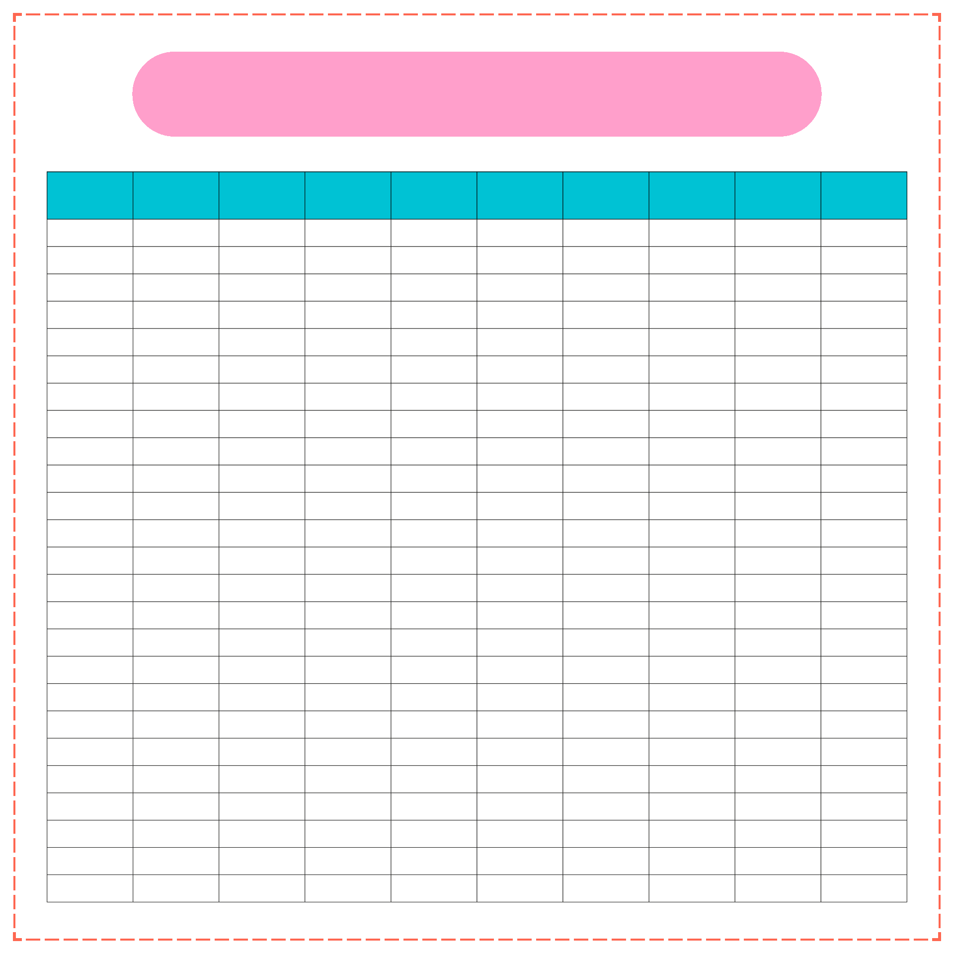 Column Template 5 Columns 10 Free PDF Printables Printablee