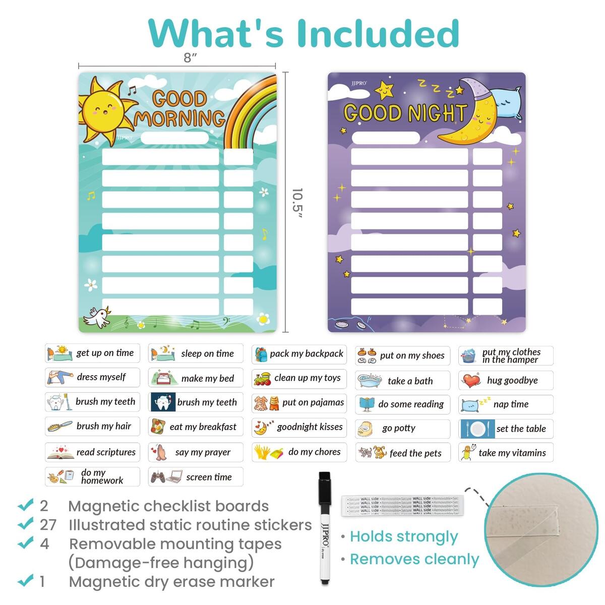 Daycare Essentials Gurmkzen Chore Chart For Kids Interactive Morning Bedtime Routine Chart For Kids Visual Schedule For Kids Toddlers Behavior Chart For Kids At Home Kids Daily Routine Checklist