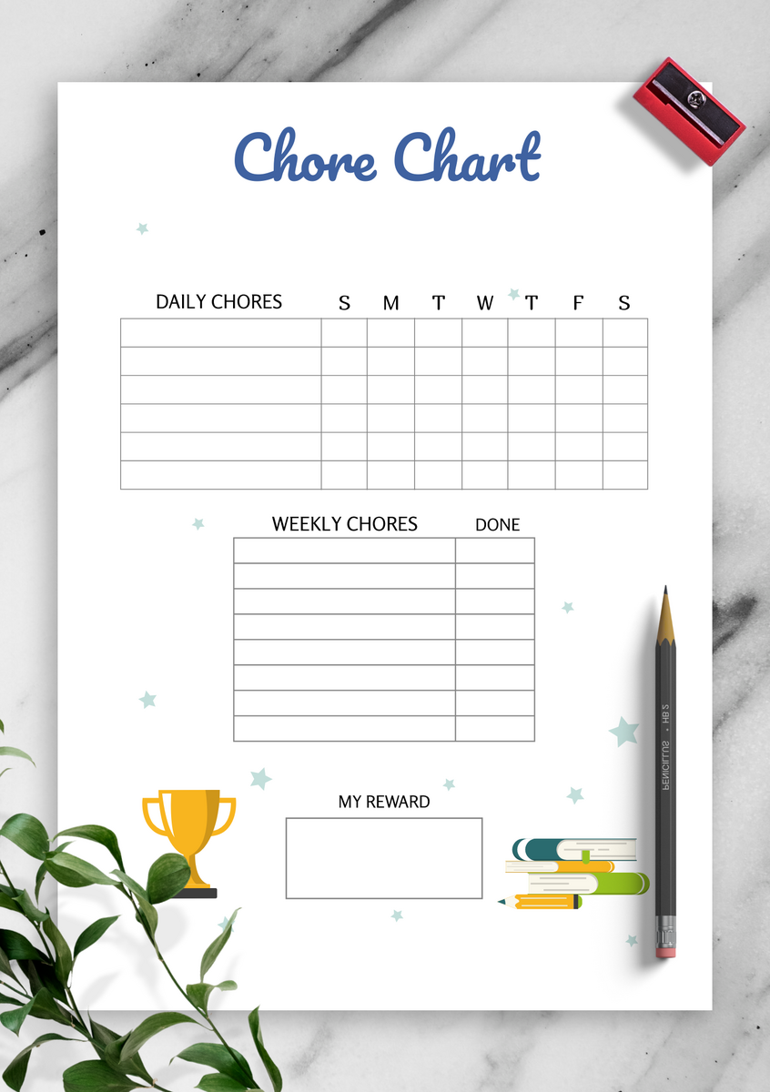 Download Printable Reward Chore Chart Template PDF Download Printable Reward Chore Chart Template PDF
