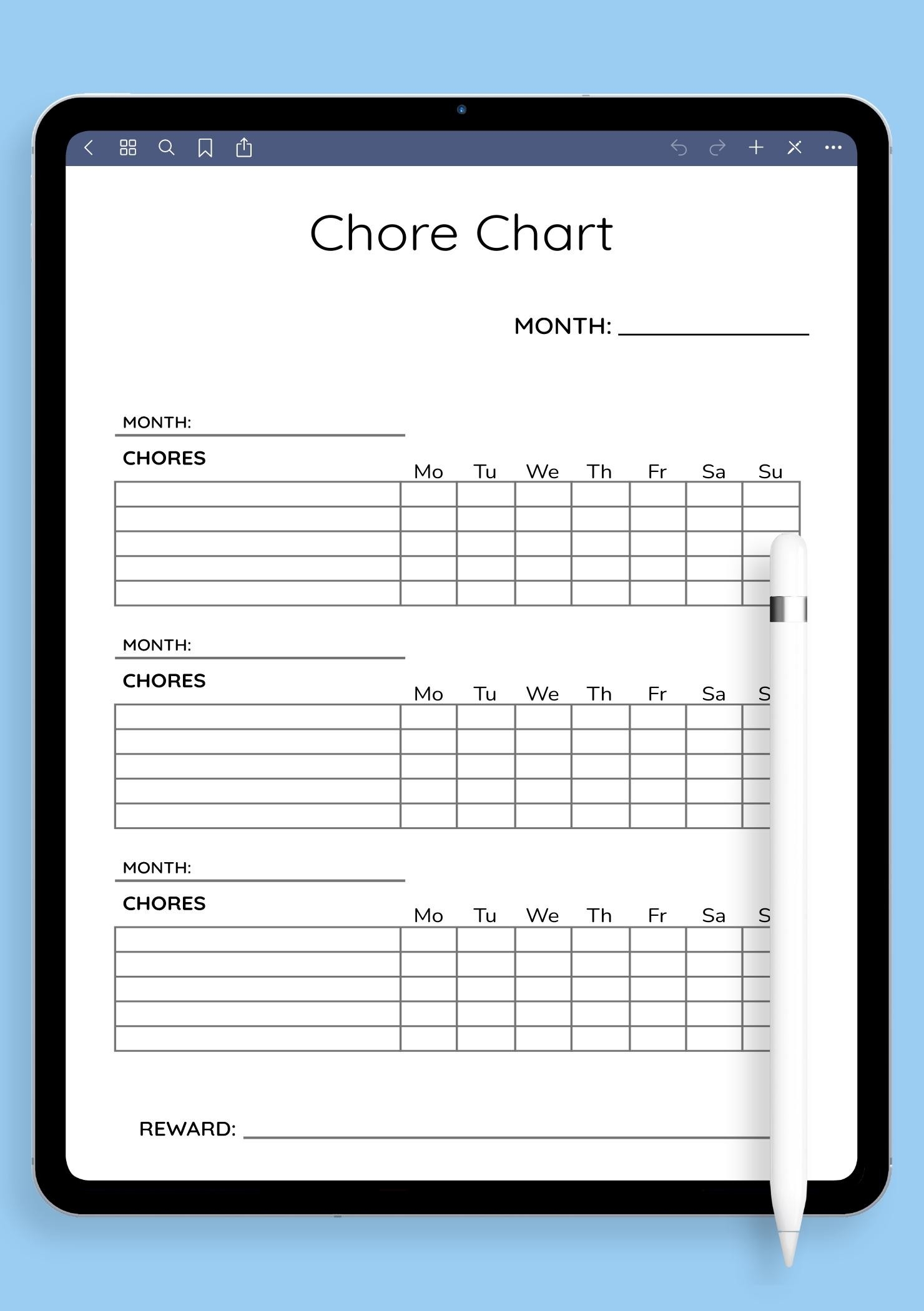 Free And Customizable Chore Templates