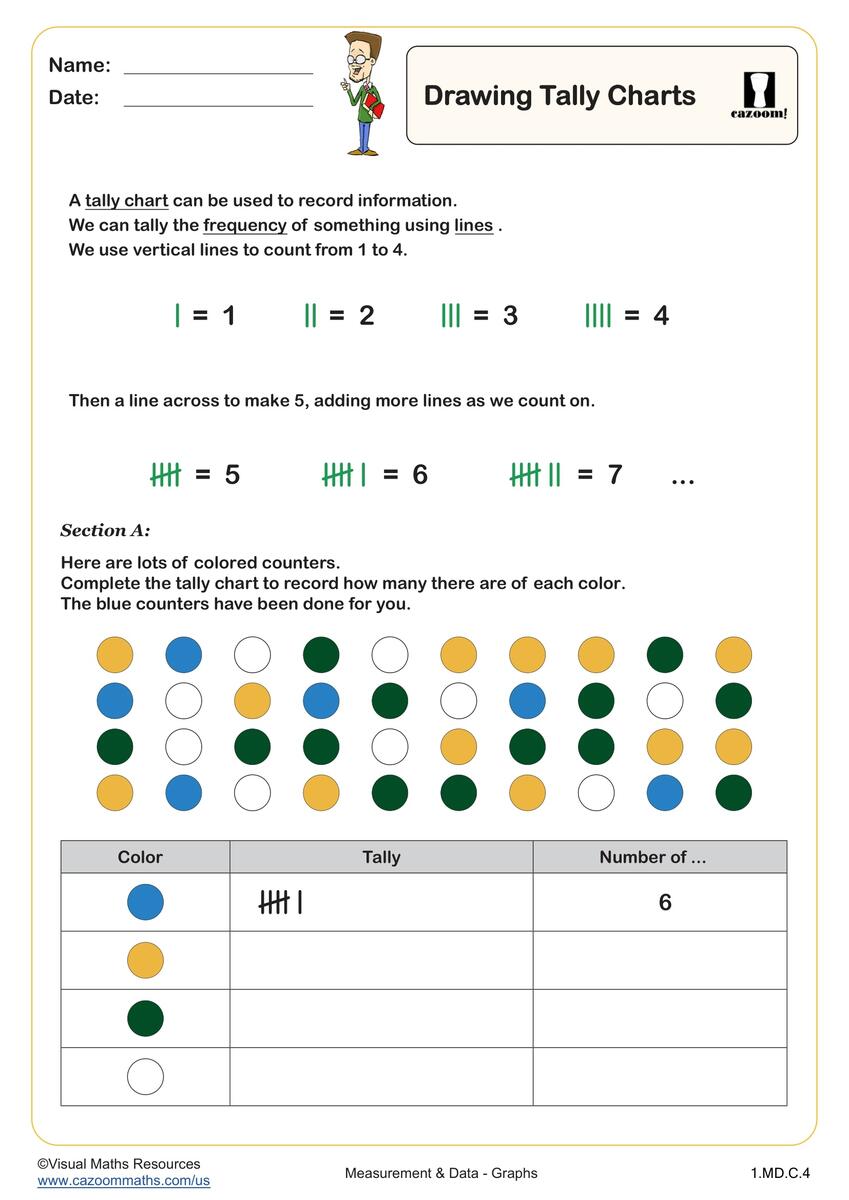 Drawing Tally Charts Worksheet Fun And Engaging 1st Grade Measurement Data Worksheet Cazoom Math