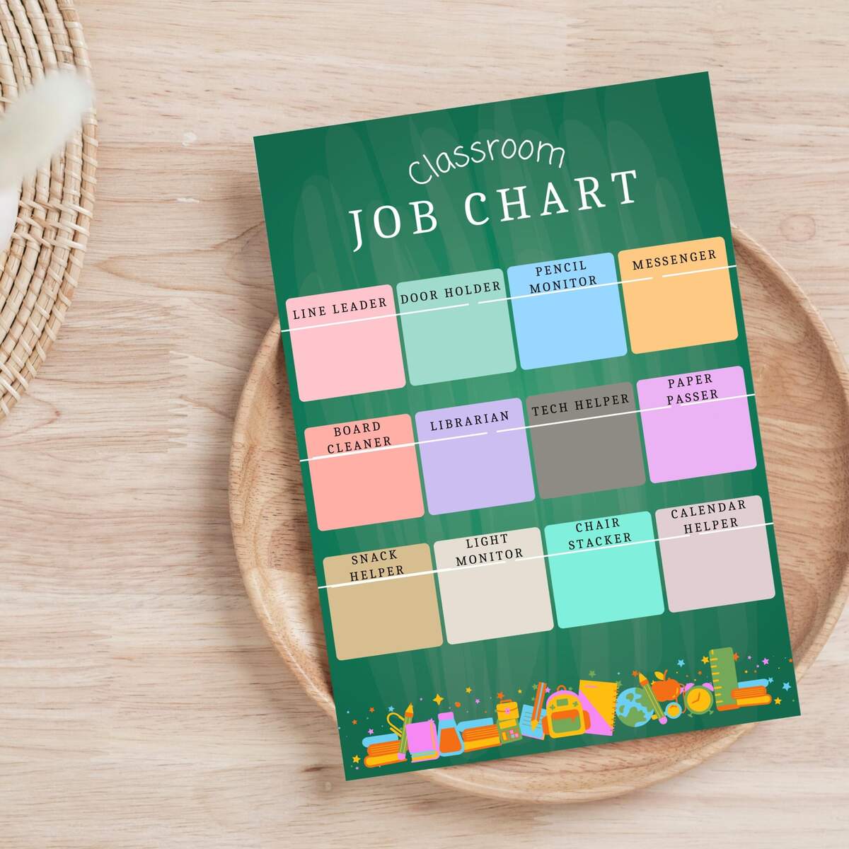 Editable Classroom Job Chart Printable Teacher Helper Homeschool PDF Download Etsy