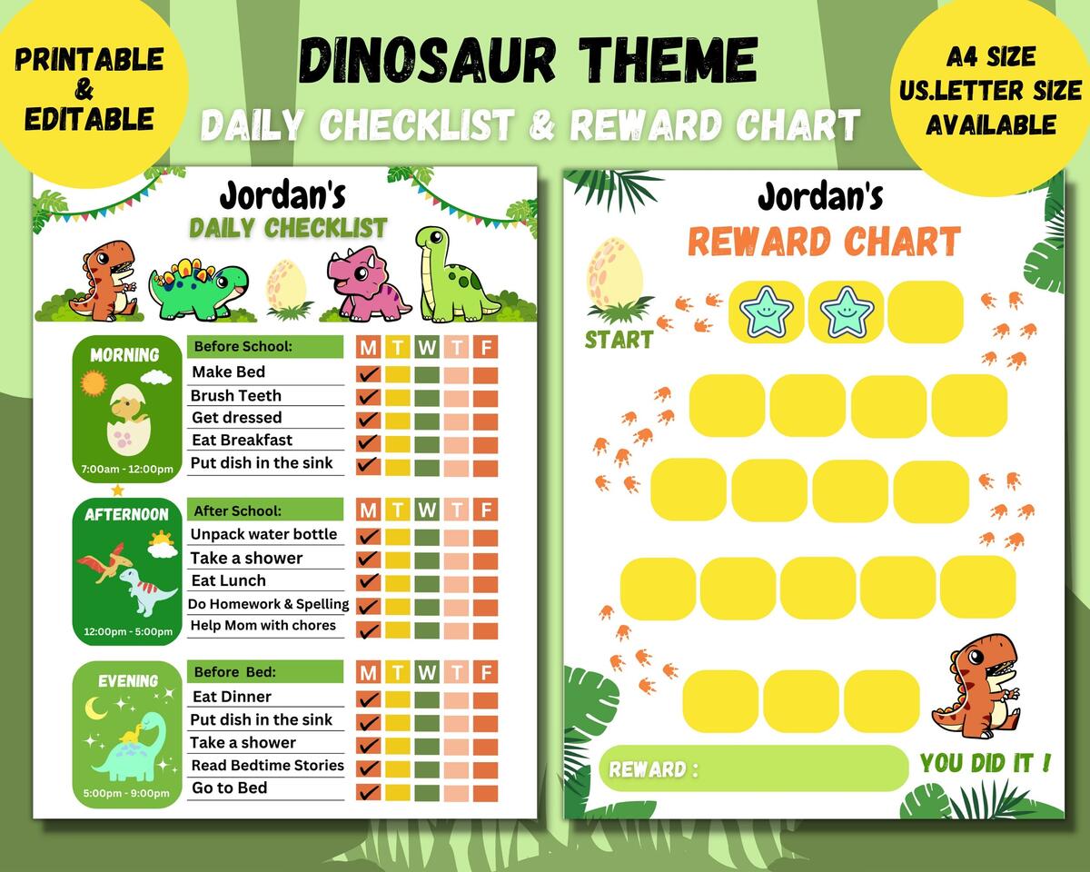 Editable Kids Daily School Checklist Printable Dinosaur Daily Chores Checklist Reward Chart Toddler Chores Chart Etsy Editable Kids Daily School Checklist Printable Dinosaur Daily Chores Checklist Reward Chart Toddler Chores Chart Etsy