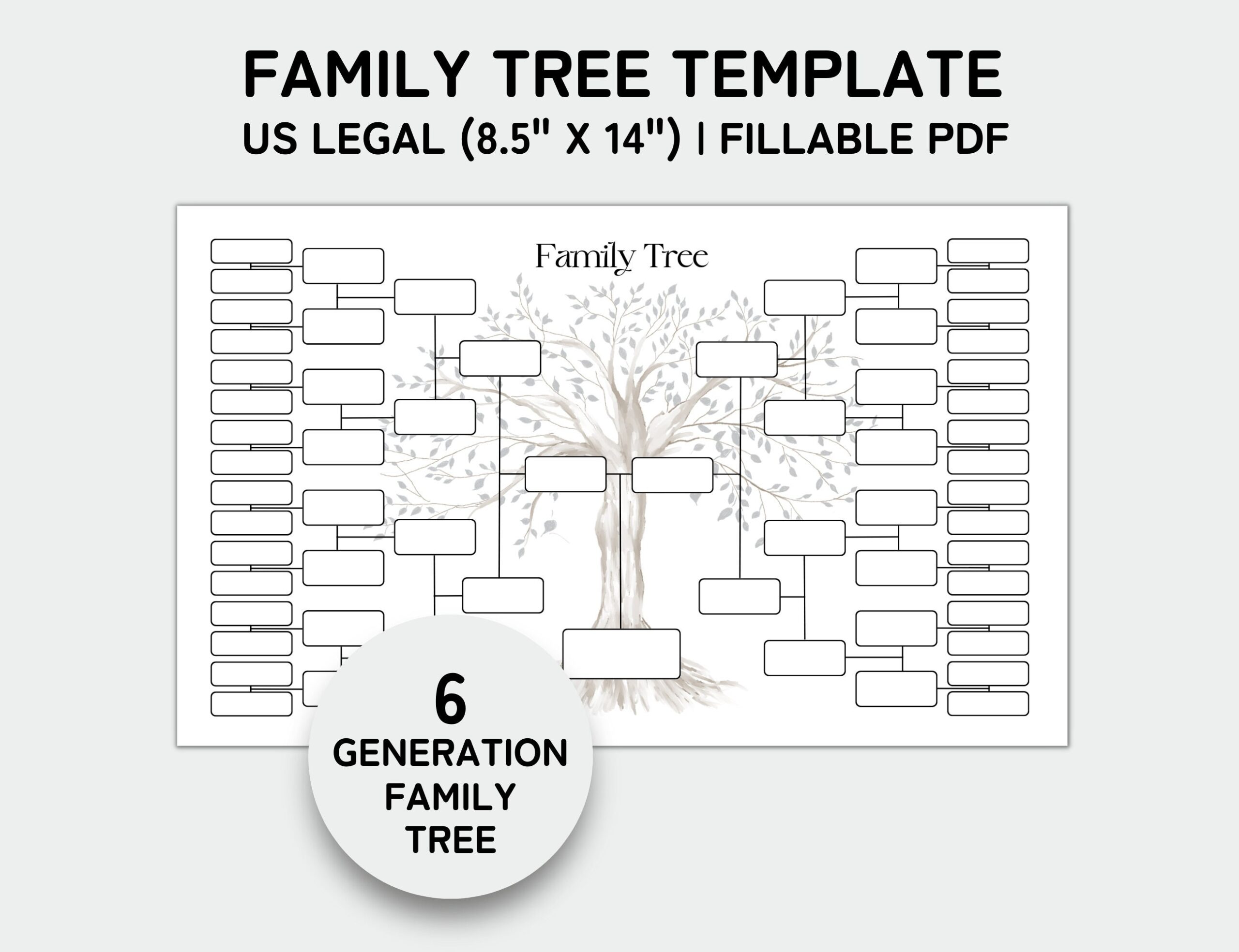 Family Tree Template 6 Generation Family Tree Chart Printable For Family Reunion Gifts Pedigree Chart Genealogy Chart Fillable PDF Etsy Family Tree Template 6 Generation Family Tree Chart Printable For Family Reunion Gifts Pedigree Chart Genealogy Chart Fillable PDF Etsy