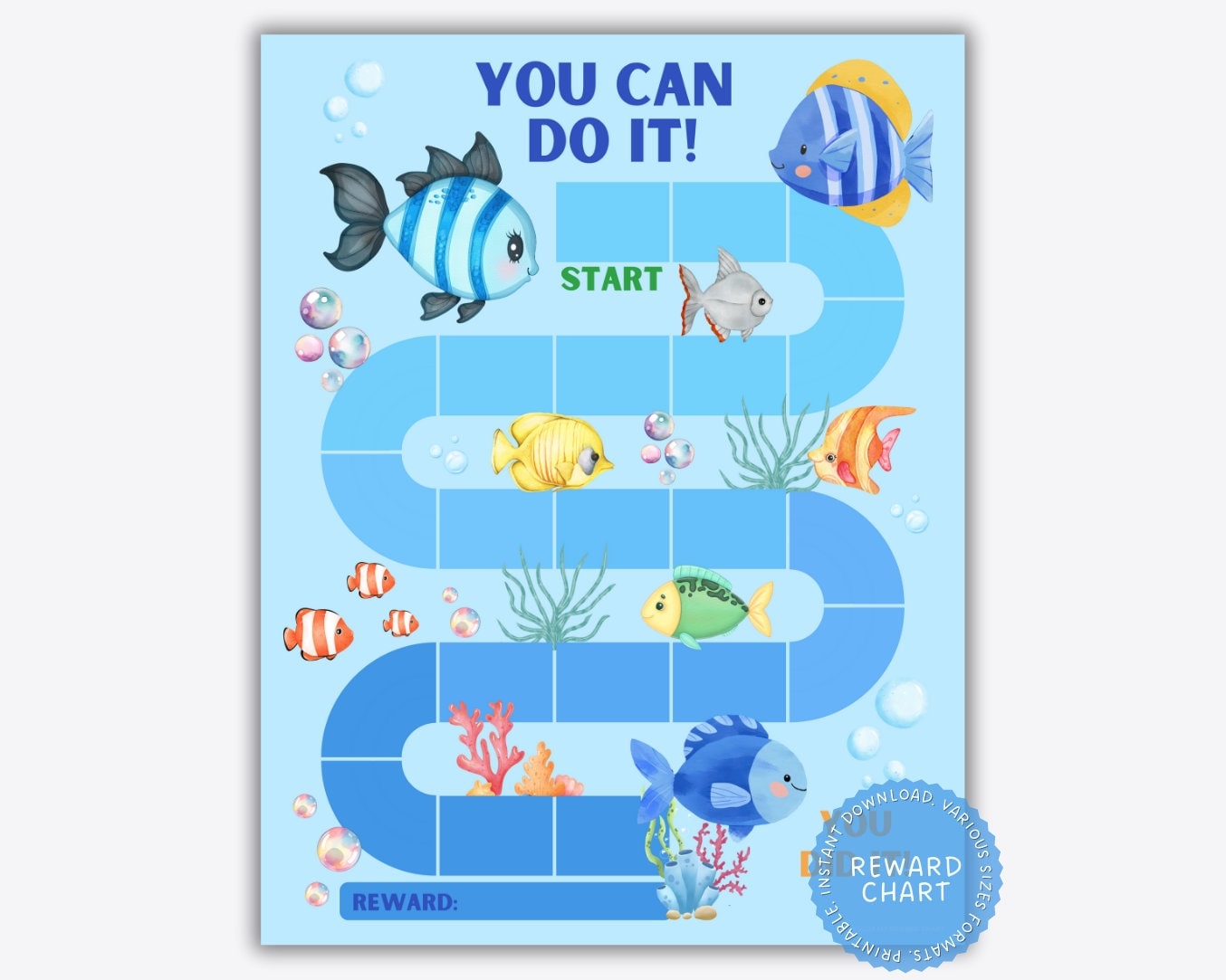 Ocean Animal Reward Chart Potty Training Behavior PDF Etsy